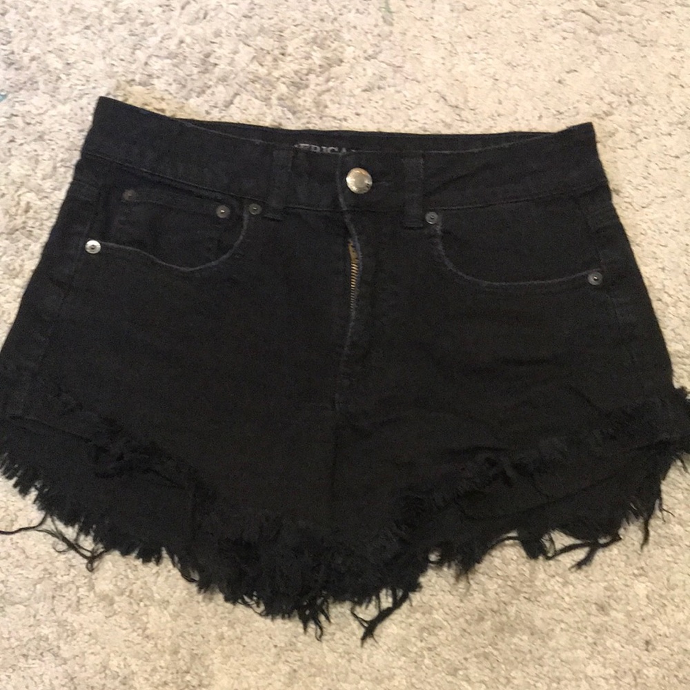 Black jean shorts